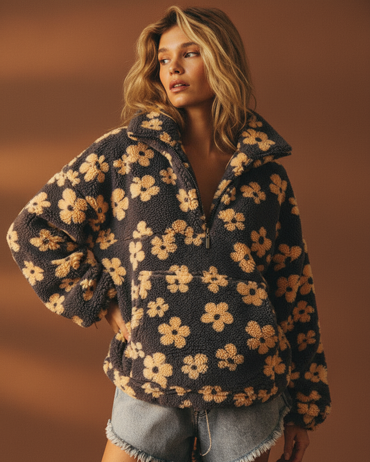 Daisy | Károvaný zahřívací fleece svetr